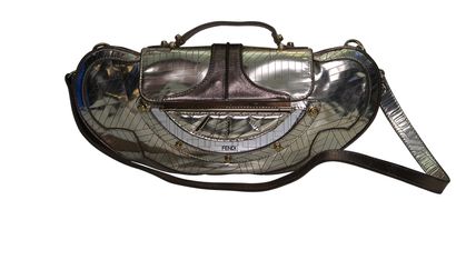 Mirror Vanity Metallic Clutch, front view